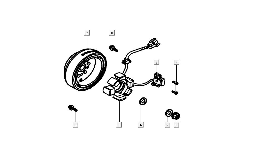 Ontsteking - Stator - Vliegwiel Kymco K-Pipe 4-takt Glans Zwart