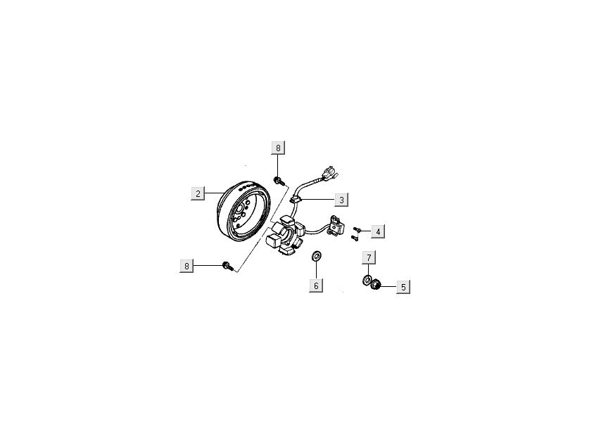 Ontsteking - Stator - Vliegwiel Kymco Nexxon 50 4-takt donkergrijs