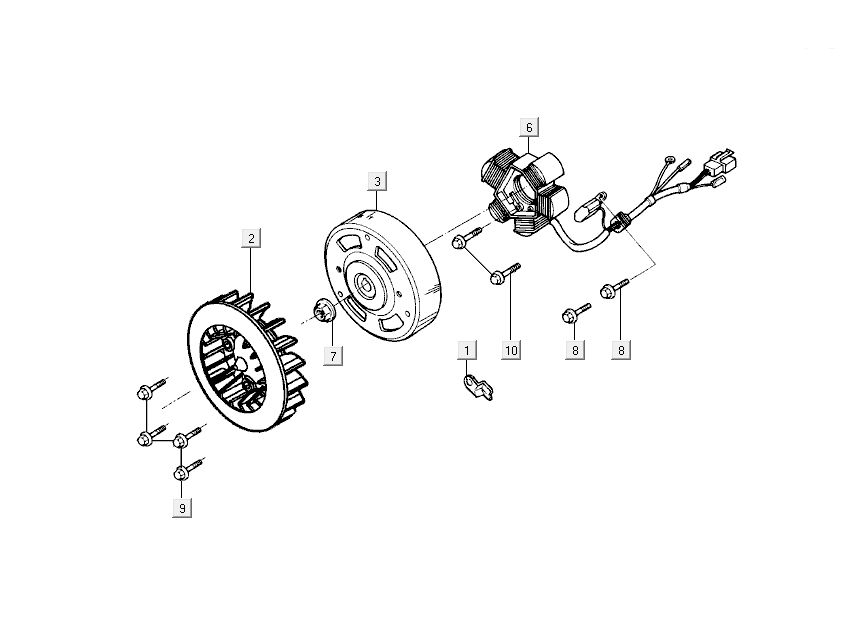 Ontsteking - Stator - Vliegwiel Kymco People 50 2-takt blauw