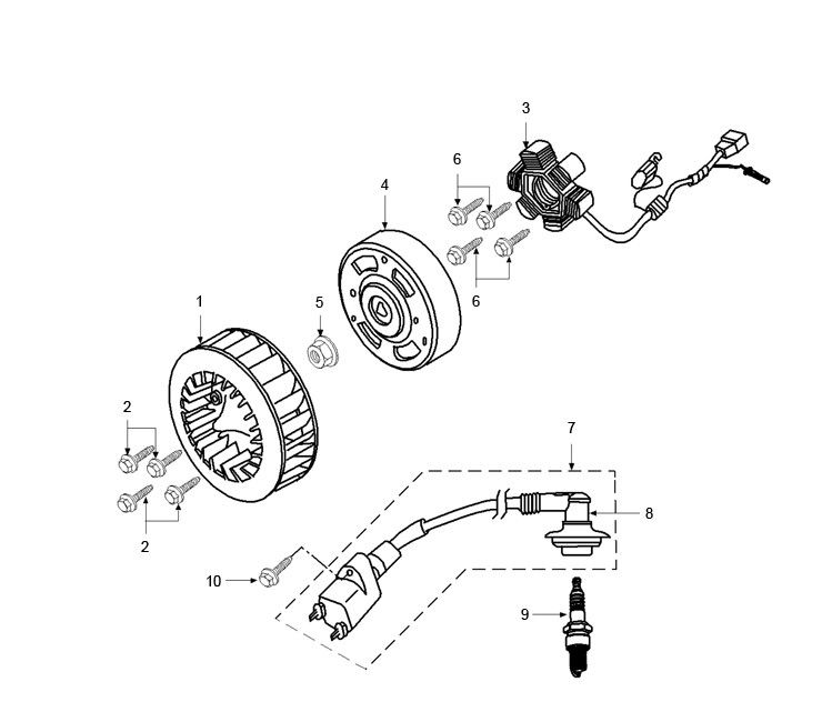 Ontsteking - Stator - Vliegwiel Peugeot Speedfight 2 50 2-takt AC Euro2