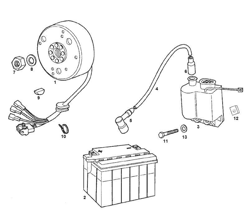 Ontsteking - Stator - Vliegwiel Derbi Senda SM DRD oud model
