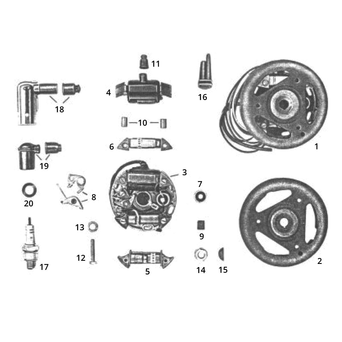 Ontsteking - Stator - Vliegwiel Zundapp GTS 50 517-40L5