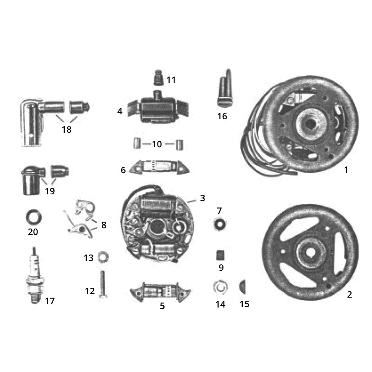 Ontsteking - Stator - Vliegwiel Zundapp GTS 50 517-39L0
