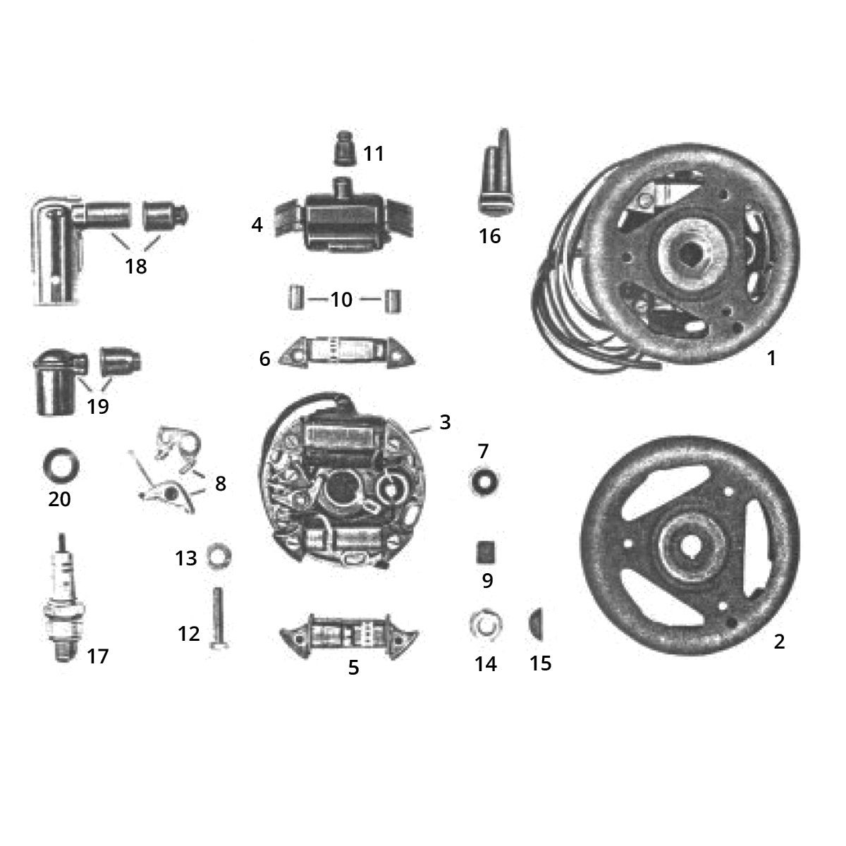 Ontsteking - Stator - Vliegwiel Zundapp GTS 50 517-40L0