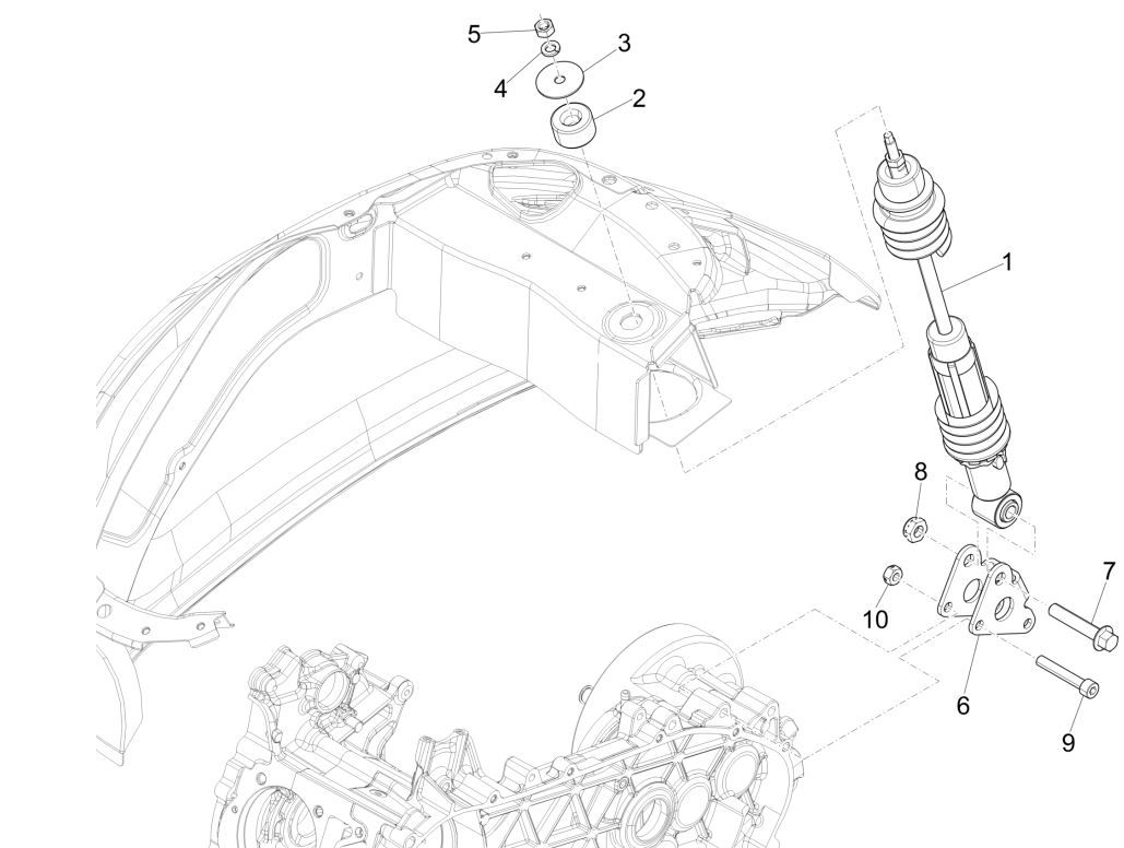 Schokbreker Vespa Primavera 125 3V IE ABS