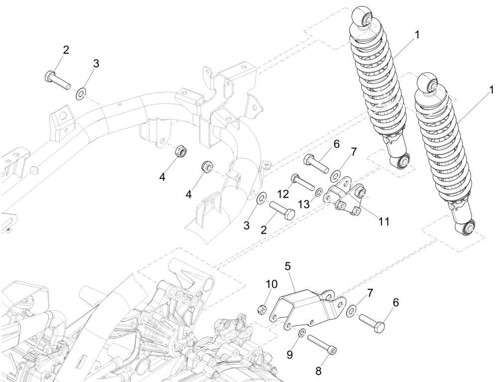 Schokbreker Piaggio Medley 150 ie ABS Euro 4 2016-2020