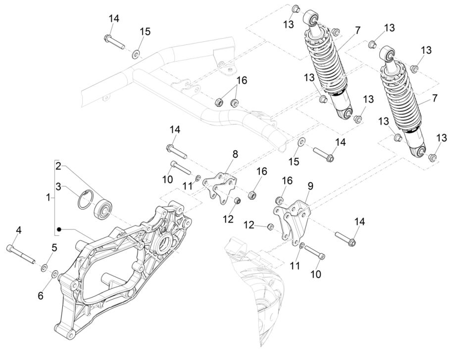 Schokbreker Piaggio MP3 350 Maxi Sport ABS Euro 4 2018-2020