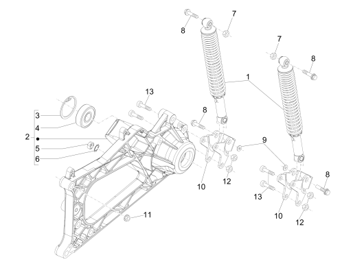 Schokbreker MP3 500 LT Sport 2014-2016