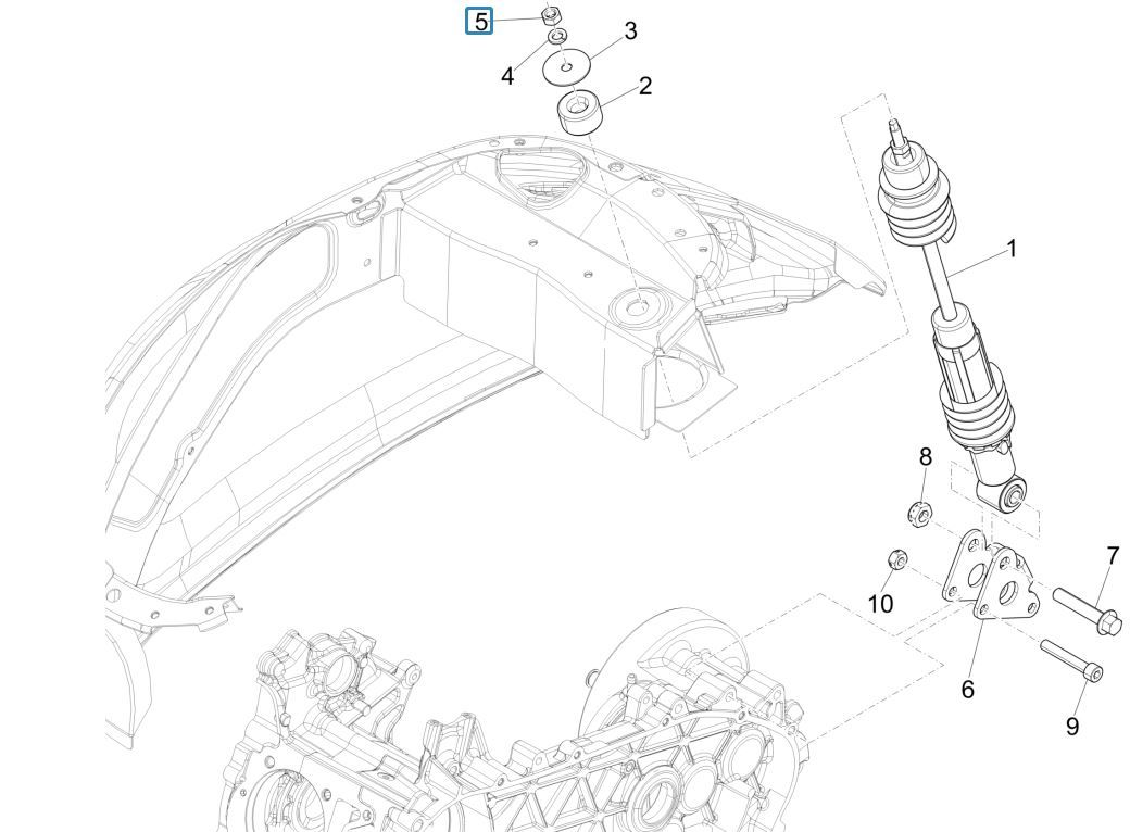 Schokbreker Vespa Sprint 125 3V IE ABS