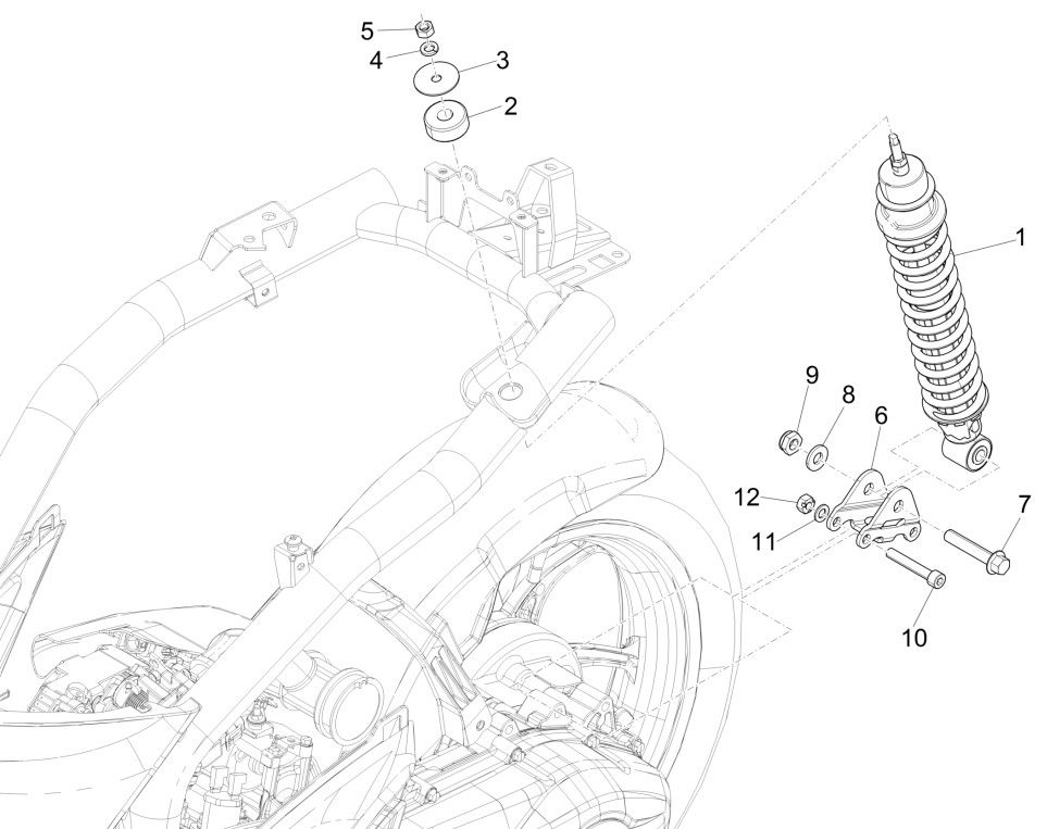 Schokbreker Piaggio Liberty 125 IGET 3V ABS Euro 5