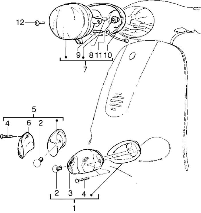 Knipperlichten voorzijde - Koplamp Piaggio Liberty 4-takt ←2006