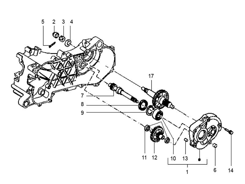 Vertanding - Overbrenging Gilera Runner 50 2-takt LC 1998-2005