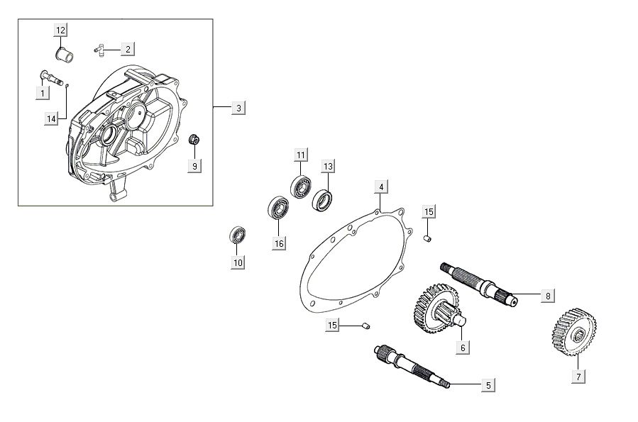 Vertanding - Overbrenging Kymco Agility 16'+ 4-takt glans zwart