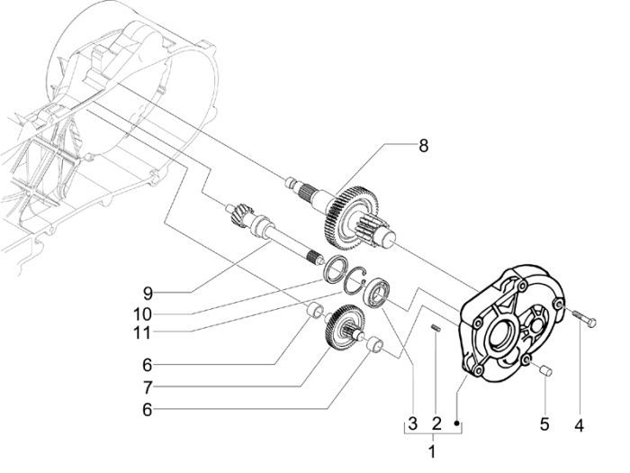 Vertanding - Overbrenging Vespa S 50 4-takt 4V AC