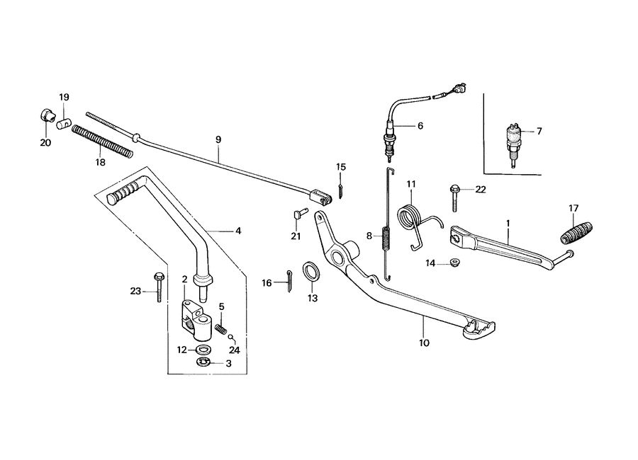 Rempedaal - Schakelpedaal - Kickstartpedaal Honda MTX