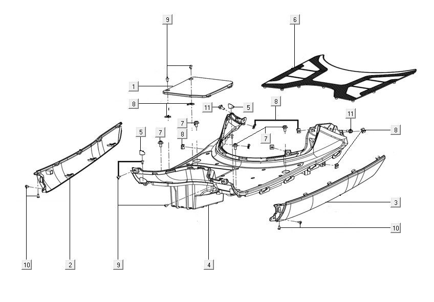 Pedal assy Kymco Filly 50 E5+ Mat zwart
