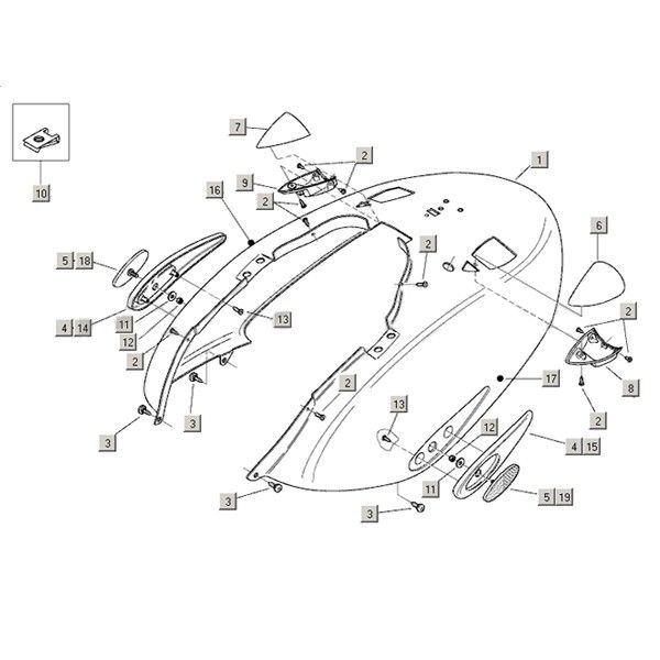 Motorschermen Aprilia Mojito Custom 50 2-takt (Piaggio motor) 2004-2010