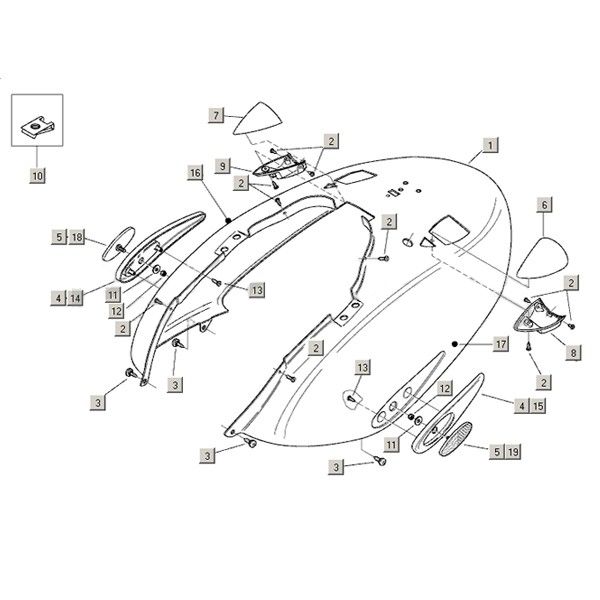 Motorschermen Aprilia Habana 2-takt (Morini motor) 1999-2004