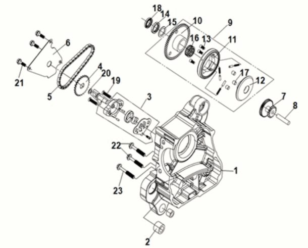 R. crank case-oil pump assy Sym Jet 14 125I LC E5 2021-2024