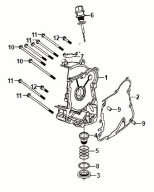 R. Crank Case Cover Sym Orbit III 125i E5