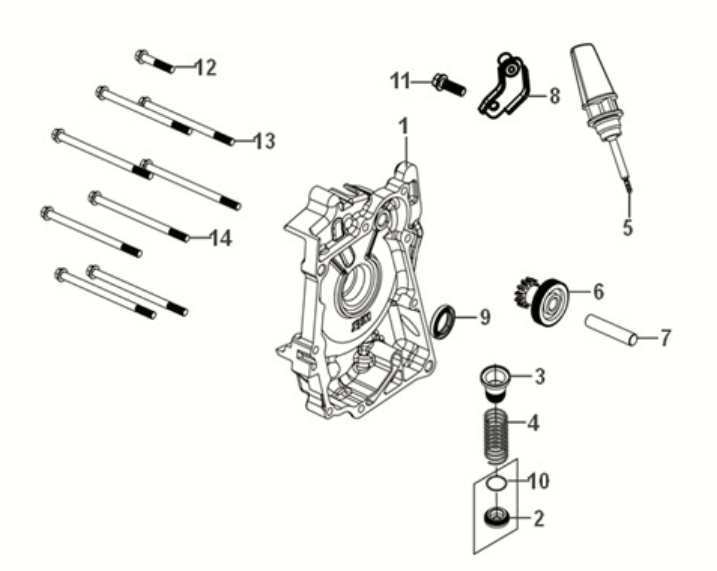 R. crank case cover Sym Orbit III 50 E5