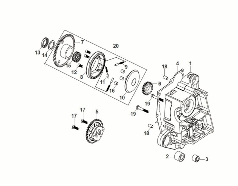 Carterhelft rechts - Startkoppeling - Oliepomp Sym Fiddle IV 50 Euro 5