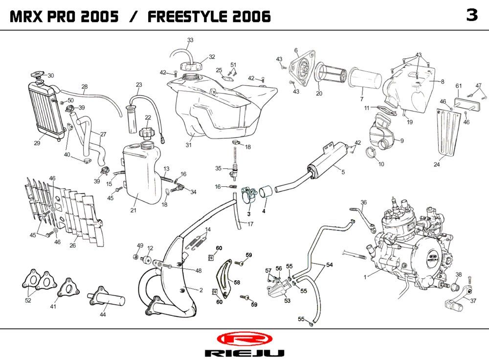 Radiateur - Koelsysteem - Uitlaat - Benzinetank Rieju MRX pro oranje 2006 2-takt