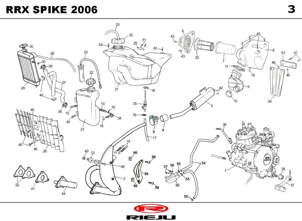 Radiateur - Koelsysteem - Uitlaat - Benzinetank Rieju Spike-x oranje 2008 2-takt