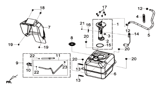 Radiateur/ benzinevlotter Sym Joymax 300I ABS E3 2014-2016