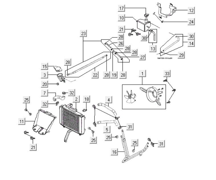 Radiateur - Koelsysteem Kymco People S 300i