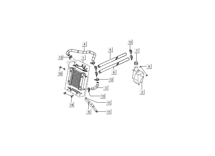 Radiateur - Koelsysteem Kymco Super9 2-takt nieuw model zilver