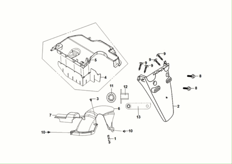 Achterspatbord Sym Fiddle ll Euro 5