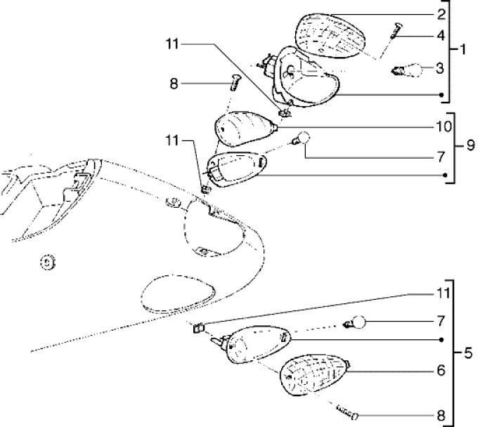 Achterlicht Piaggio Liberty 50 2-takt AC ←2006