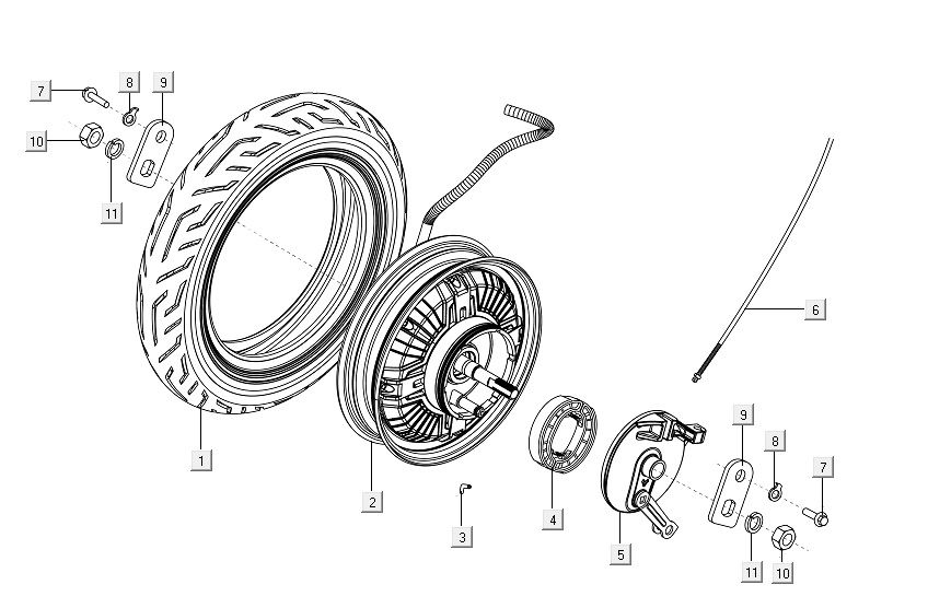 Achterwiel - Motor Niu M1