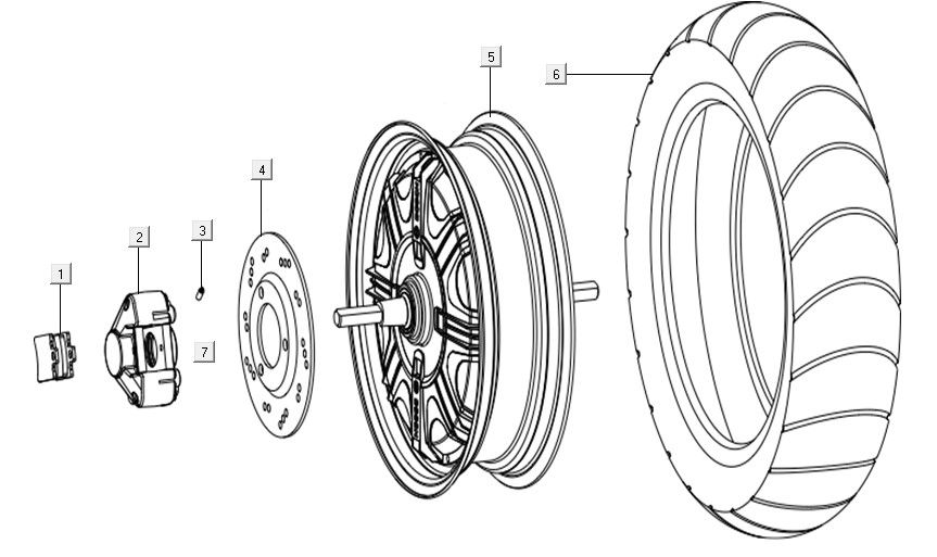 Achterwiel - Motor Niu NQI Cargo