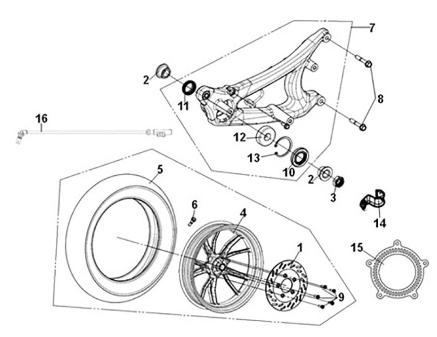 Rear Wheel Sym Symphony ST 125i LC E5