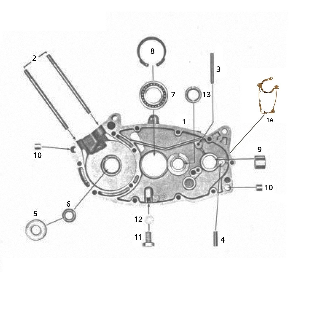 Carterhelft rechts Zundapp GTS 50 517-40L5
