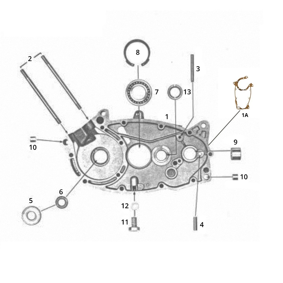 Carterhelft rechts  Zundapp GTS 50 517-40L0