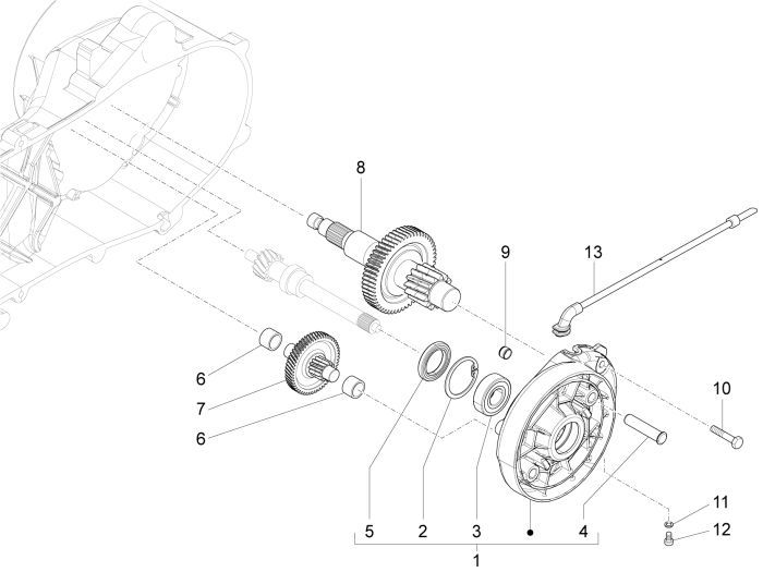 Vertanding - Overbrenging Vespa Sprint 50 4-takt 4V