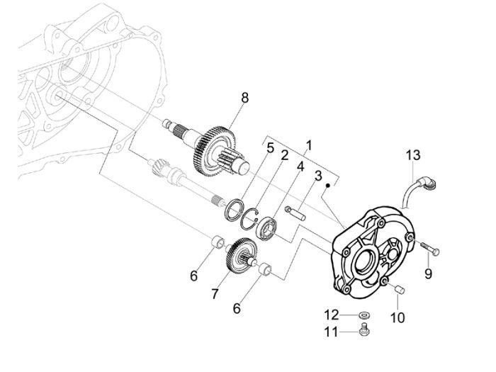 Vertanding - Overbrenging Piaggio New Fly 4-takt 2V