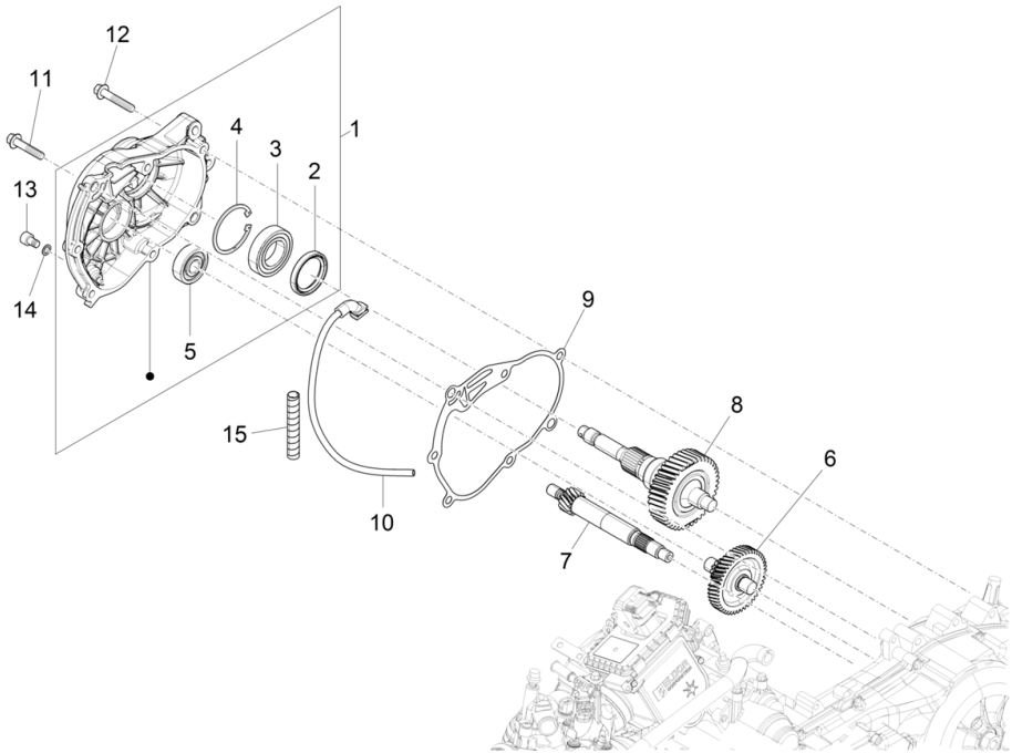 Vertanding - Overbrenging Piaggio Beverly 300 HPE 4V ABS Euro 5 2021-2022