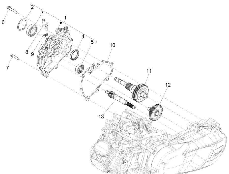 Vertanding - Overbrenging Piaggio Medley 150 IE ABS Euro 4 2016-2020