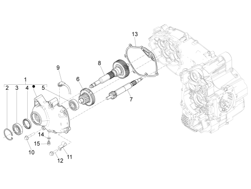 Vertanding - Overbrenging MP3 500 LT Sport 2014-2016