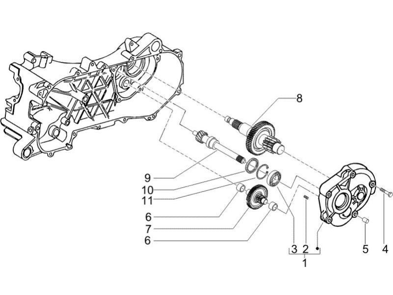 Vertanding - Overbrenging Vespa S 50 2-takt AC