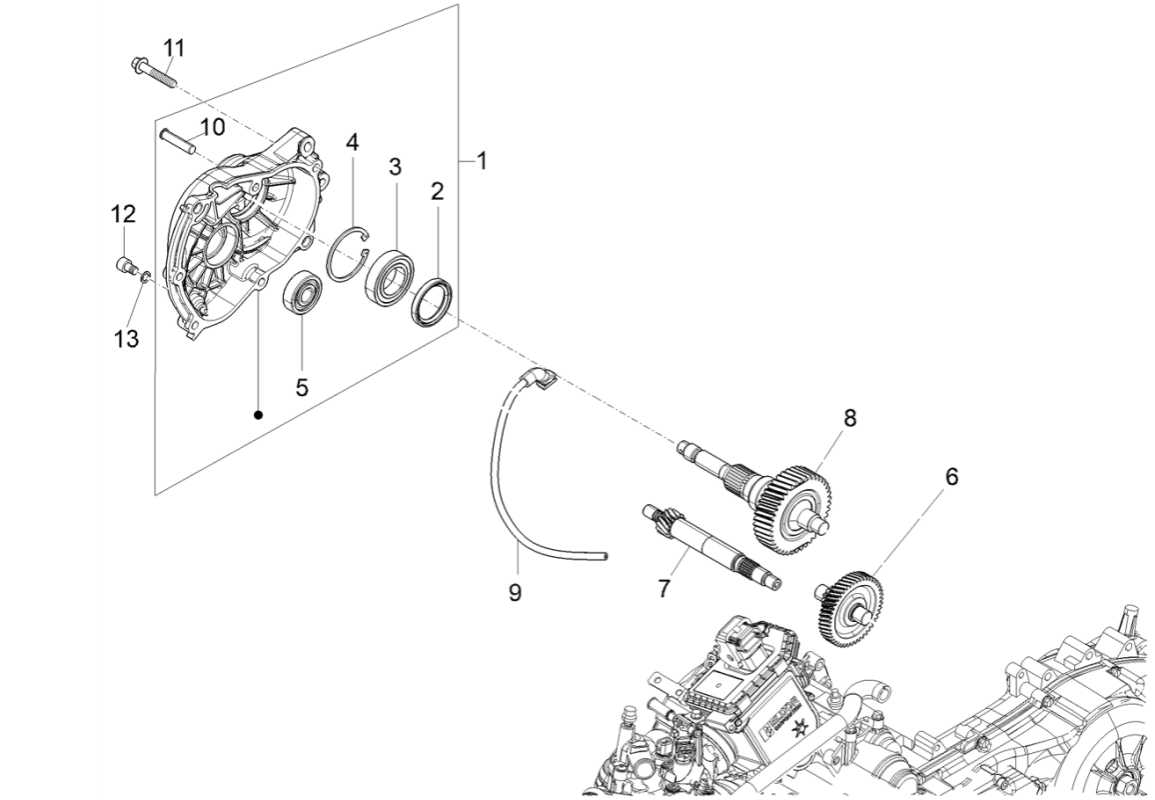 Vertanding - Overbrenging Vespa Sprint 50 4-takt IGET 3V Euro 5