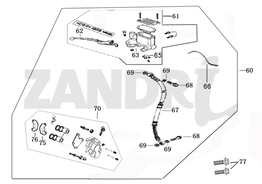 Remcilinder - Remhendel - Remleiding - Remklauw - Remblokken BTC Riva Sport flat mat antraciet