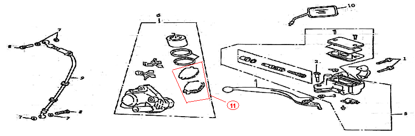 Remcilinder - Remhendel - Remleiding - Remklauw - Remblokken Killerbee Custom 125
