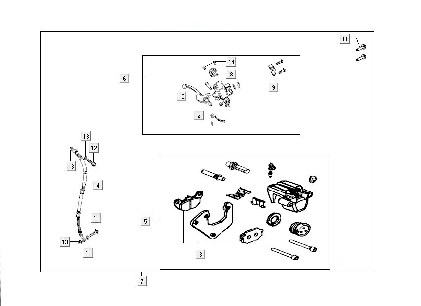 Remcilinder - Remhendel - Remleiding - Remklauw - Remblokken Kymco Like TT 4-takt diamond wit