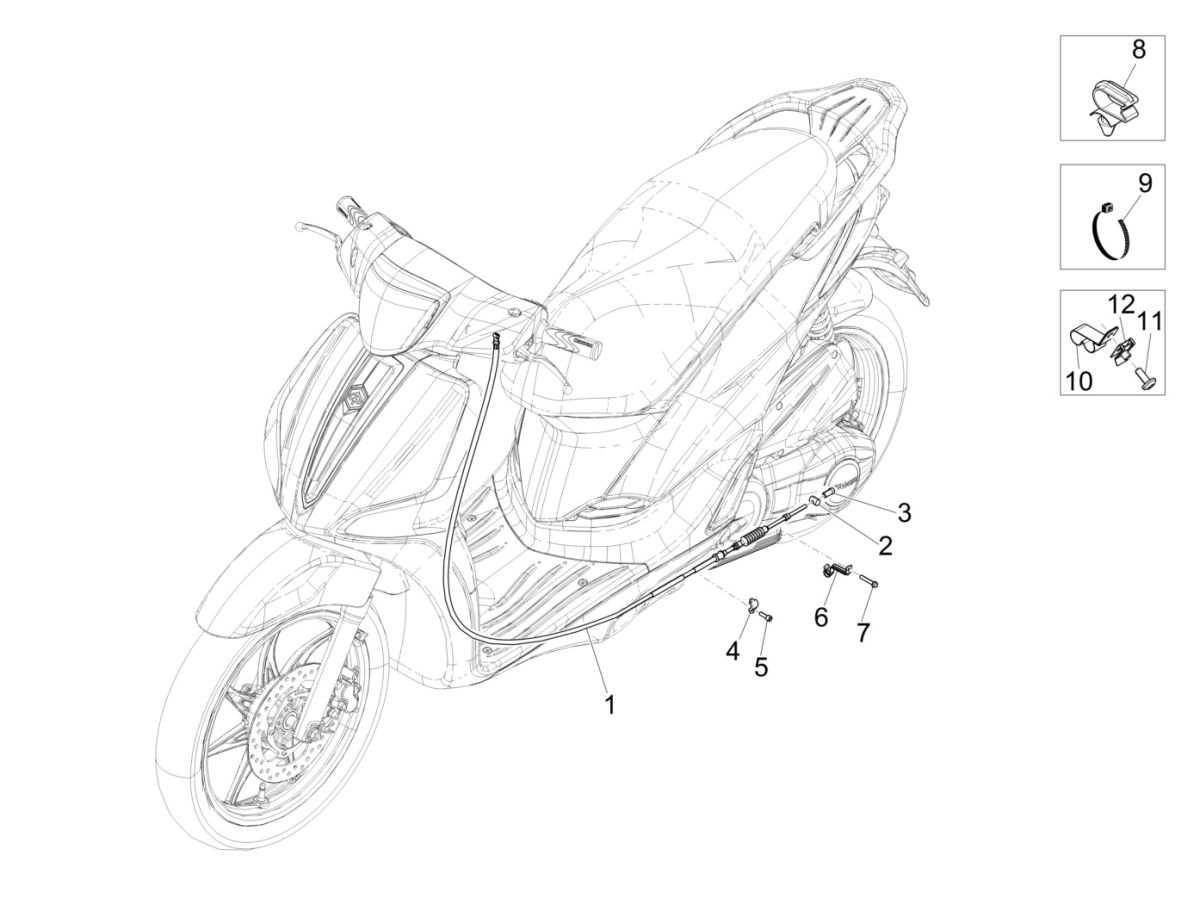 Achterremkabel Piaggio Liberty 125 IGET 3V IE ABS Euro 4 2015-2019