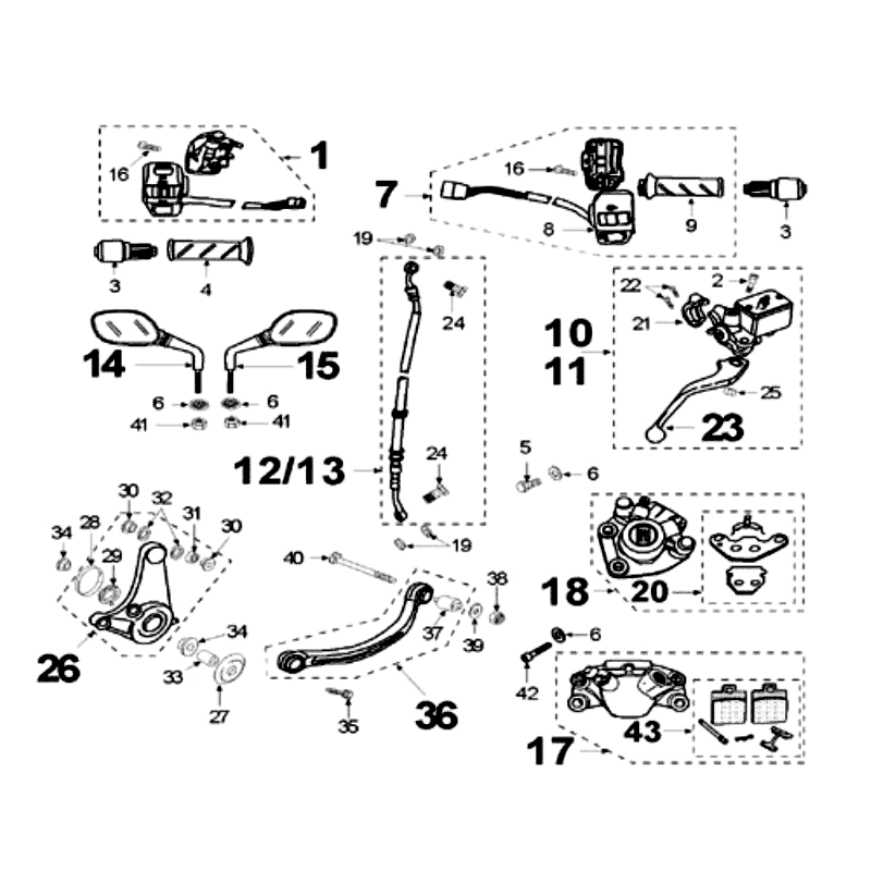 Remklauw Heng Tong Peugeot Speedfight 2 50 2-takt LC zilver